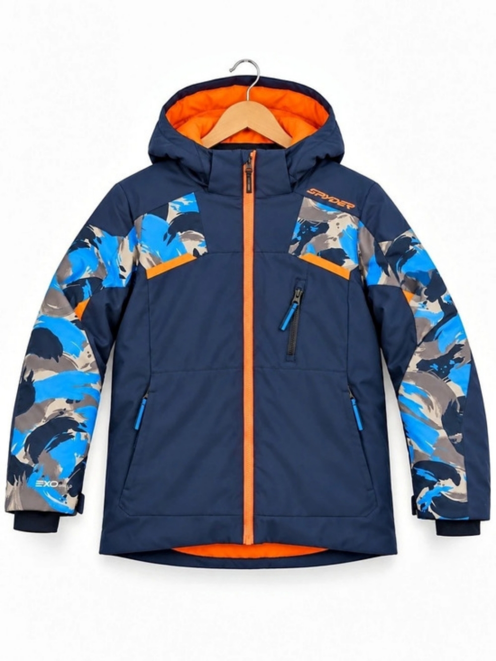 Spyder jacket Boys Size 16 Blue & Orange Ski EXO SHIELD